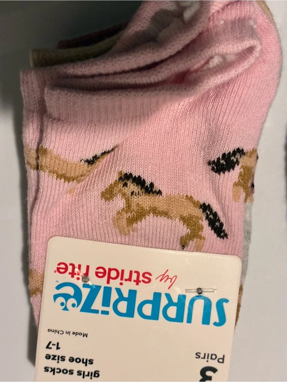Stride Rite 6-Pack Ankle Socks in White, Light Blue & Pink